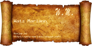 Watz Mariann névjegykártya